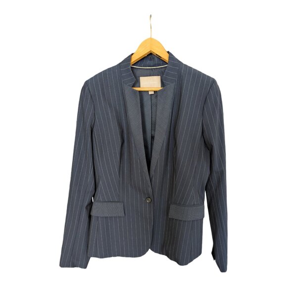 Banana Republic Jackets & Blazers - Banana Republic Navy Blue Pinstripe Wool Blazer - Size 14